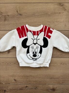 Zara Disney Minnie Mouse White Kids Sweatshirt